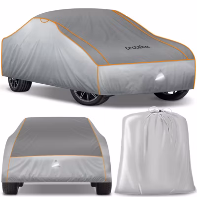 Bâche de voiture imperméable et respirante avec couche en mousse de 4 mm gris
