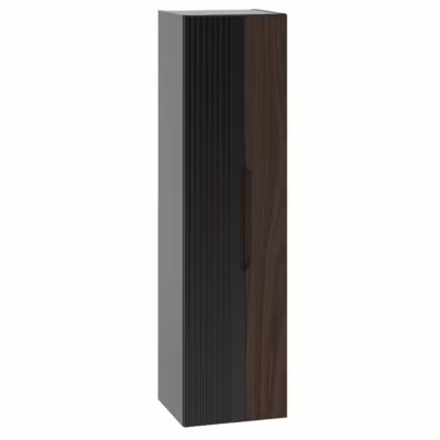 Colonne murale salle de bain Sylla Noir et Bois