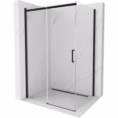Mexen Omega cabine de douche coulissante 100 x 90 cm, transparente, noire – 825-100-090-70-00