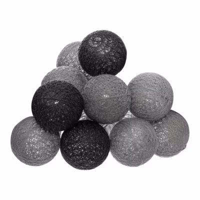 Guirlande LED à piles 10 boules Smoky D6cm – Atmosphera