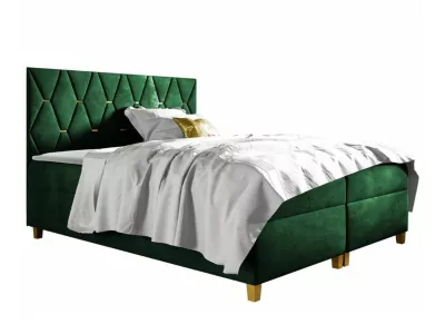 Lit continental Baltimore 176, Double, Vert, Tissu, Disponible
