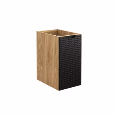 Meuble sous vasque VELNIA  1 porte  30 cm  Coloris chene clair et noir  Meuble suspendu
