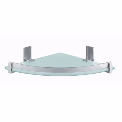 Support D&rsquo;angle Pour Cabine De Douche En Aluminium Brossé Et Verre