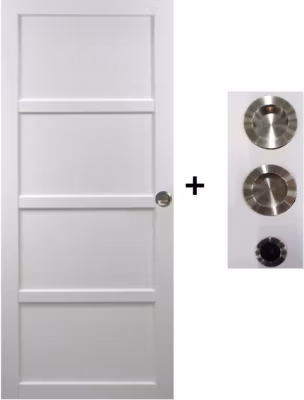Porte Coulissante Tamera Blanc H204 X L63 Cm, Coquilles, Tire Doigt Gd Menuiseries