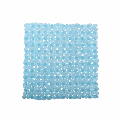 Tapis Fond de douche PVC GALETS 53x53cm Bleu Transparent MSV