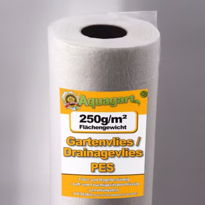 200 m² feutre géotextile, film de paillage, feutre de bassin 250 g, 1,6 m Aquagart