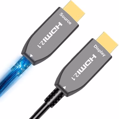 Elfcam – Câble HDMI 8K Fibre Optique 200m (Noir) – 48Gbps, HDMI 2.1,8K 60Hz, 4K 120Hz, HDR10, eARC, PS5, Xbox, TV