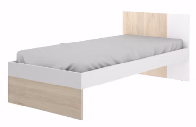 Lit enfant 90 x 190 cm coloris blanc /chêne – Longueur 97 x Hauteur 79 x Profondeur 196 cm