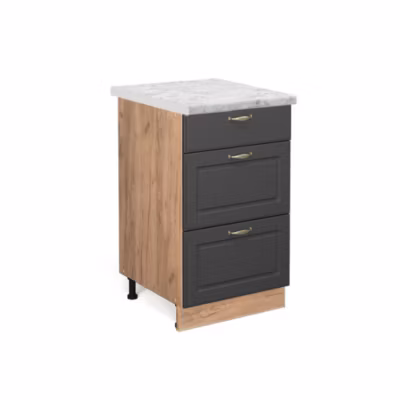 Vicco Meuble cuisine Anthracite-or 50cm , PT Marbre