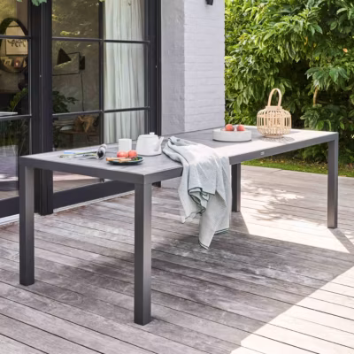 Table de jardin plateau en céramique effet béton Tivoli  Oviala