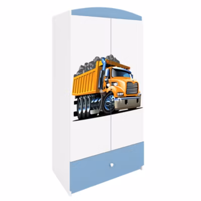 Armoire à vêtements pour enfants Babydreams Armoire à portes battantes Armoire Lastwagen Bleu