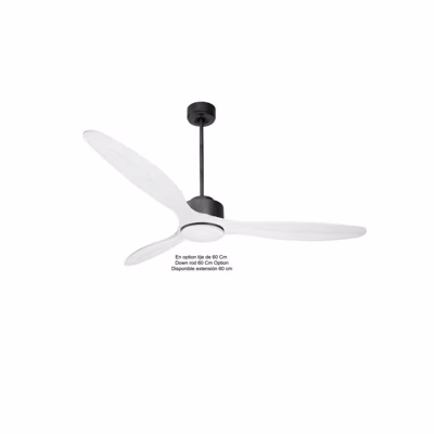 Modulo de KlassFan – Super destratificateur et ventilateur DC 166 cm Gris basalte pales bois blanc Lumière  dimmable 30 à 60 m²