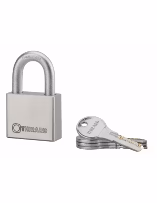 Cadenas à clé Rinox, inox, extérieur, anse inox, 50mm, 4 clés – THIRARD