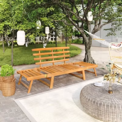 vidaXL Banc de jardin 2-en-1 190 cm Bois solide d&rsquo;acacia