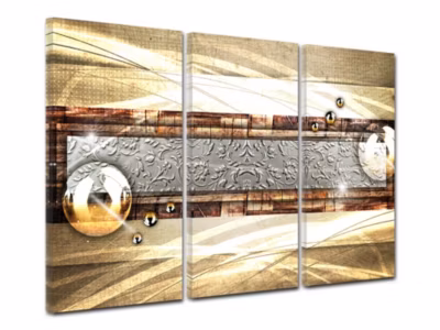 DECLINA, Tableau toile imprimée abstrait, Tableau decoratif abstrait triptyque, 90×60 cm