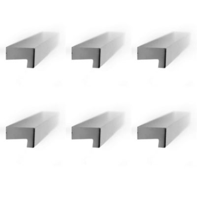 6 Un. poignées de meuble cuisine et salle de bain profil  aluminium anodisé Ext. 44X12MM – – entraxe  32MM