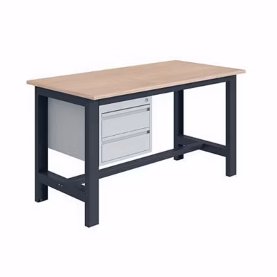 Établi pour atelier avec 2 tiroirs – Dim 1500x750x840mm – Bleu industriel RAL5015 – W010010672-BI