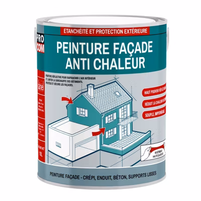 Peinture façade anti chaleur, peinture blanche réfléchissante PROCOM-2.5-Blanc