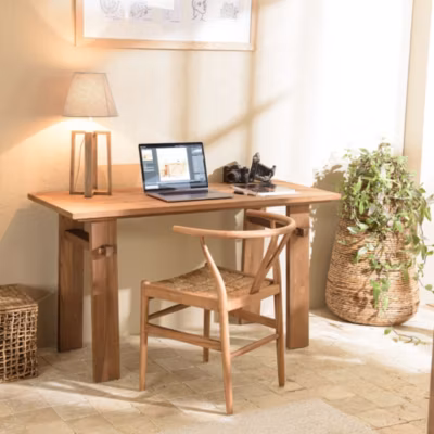 Bureau en bois de teck recyclé L140