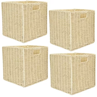 Lot de 4 cubes de rangement tressés pliables