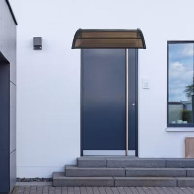 Auvent de Porte d&rsquo;Entrée Mellerud 120 x 80 cm Noir Marron en.casa