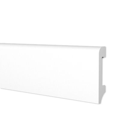 108ML de plinthe BC brossée en EqualWood HI-TEC POLYMERS 75x14mm Noir, Blanc, Aluminium etc. – BLANCHE