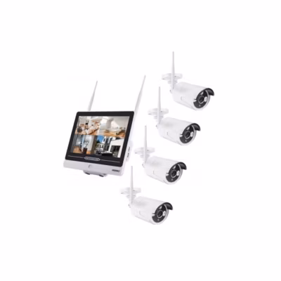 Pack  2x Caméras Pro Vidéo Surveillance Full HD 1080P 12&Prime; + 2 Caméras Supplémentaires Kit IPCAM558 Infra-rouges SEMAC