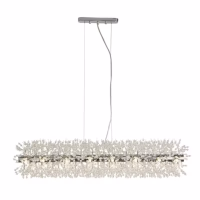 Searchlight Sunburst Lampe suspendue à 16 barres chromées, perles de verre