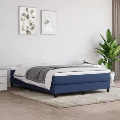 347780 vidaXL Matelas de lit à ressorts ensachés Bleu 140×190 cm epaisseur 20 cm Tissu