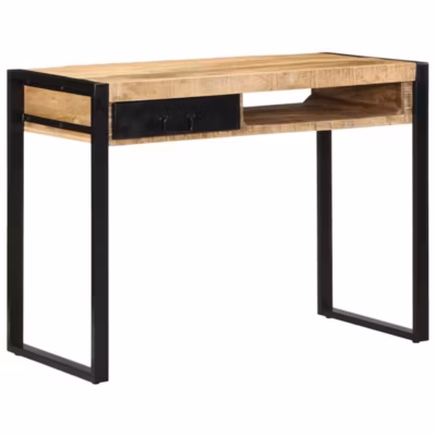 Bureau 100x50x75 cm bois de manguier brut massif vidaXL