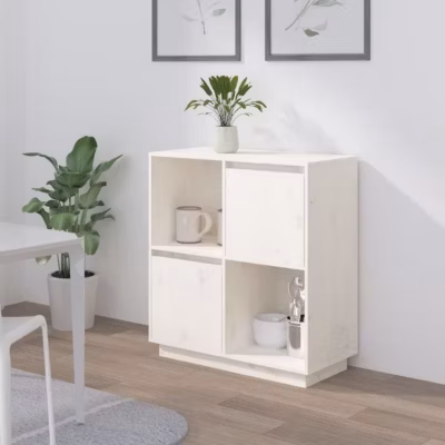 814350 vidaXL Buffet Blanc 74x35x80 cm Bois massif de pin
