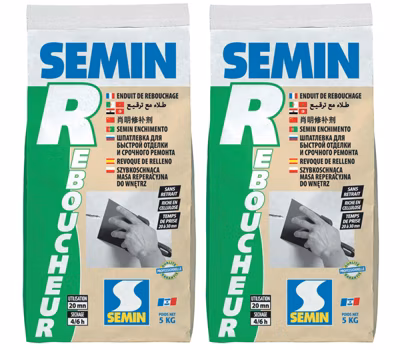 Enduit de Rebouchage Semin R – Intérieur – Poudre – Sac 5 kg (lot de 2)