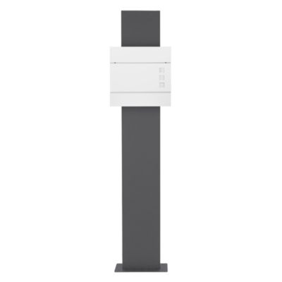 Boîte aux lettres avec support mailbox blanc moderne avec 2 clés incluses