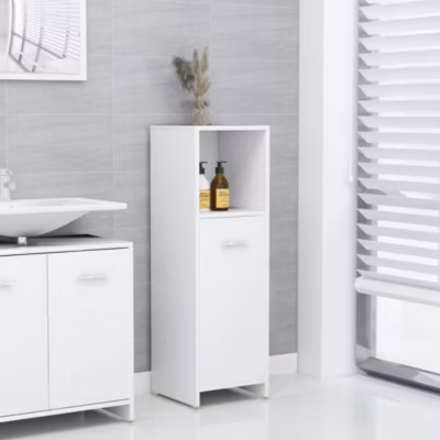 Armoire de salle de bain-Meuble de salle de bain Blanc 30x30x95 cm Bois d&rsquo;ingénierie 515329