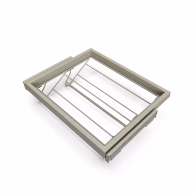 Emuca Kit de rangement de chaussures en métal et cadre coulissant à fermeture douce pour armoire, réglable, module 600mm, Gris