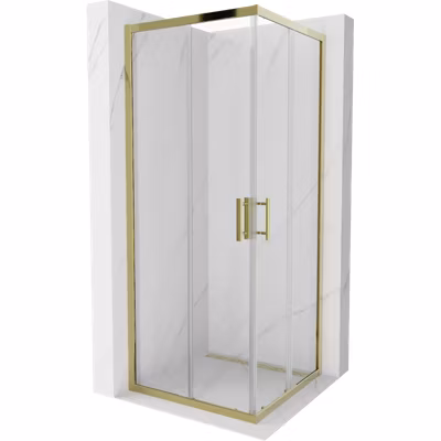 Mexen Rio cabine de douche carrée 80 x 80 cm, transparent, doré – 860-080-080-50-00