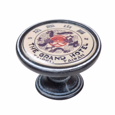 Bouton de meuble zamac diamètre 37 mm oxydé decapé grand hotel taipi lot de 12 piéces