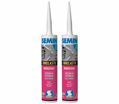 2 Enduits de Rebouchage Fibrelastic Semin, Fissures Vivantes, Cartouche 310 ml