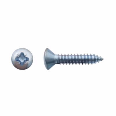 500 Vis à Tôle Tête Fraisée Bombée Pozidriv 4.2 x 31.7 mm – DIN 7983 – Zingué blanc – D-Work