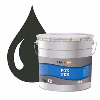 Peinture fer antirouille – Laque extérieure Semi-Brillante POK FER – 10L – RAL 6009 – Vert Sapin
