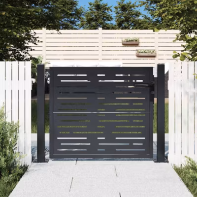 Portail de jardin,Porte de jardin,Portillons de jardin Anthracite 100×100 cm Acier Design carré