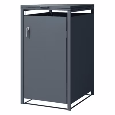 Abri pour 1 poubelle ML-Design 68x80x116,3 cm 240L anthracite acier avec couvercle rabattable/porte