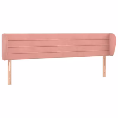 Tête de lit avec oreilles Rose 163x23x78/88 cm Velours vidaXL