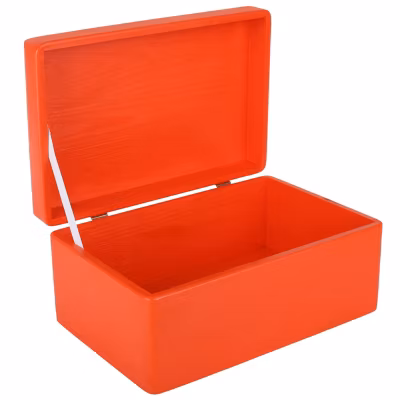 Creative Deco Boite de Rangement en Bois Rouge 30 x 20 x 14 cm (+/- 1 cm) – Avec Couvercle – Boîte à Souvenirs – Boîte à Jouets