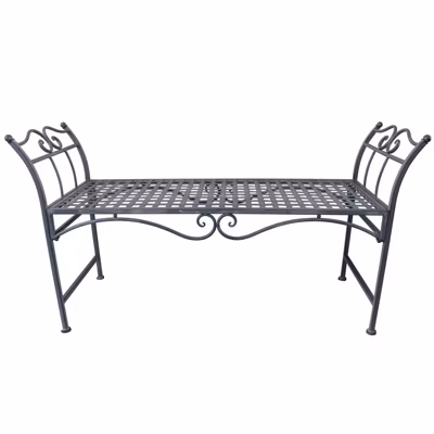 Banc de jardin fer quadrillé 115x42x67cm