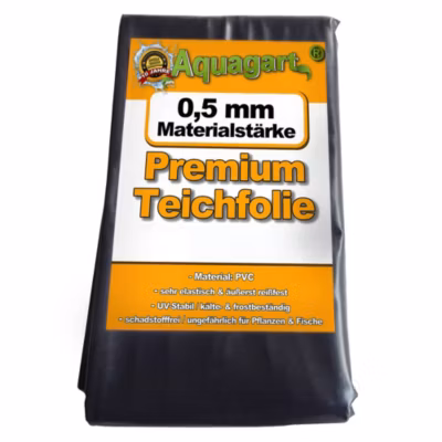 Liner de bassin en PVC 7 m x 4 m 0,5 mm noir, bâche pour le bassin de jardin Aquagart