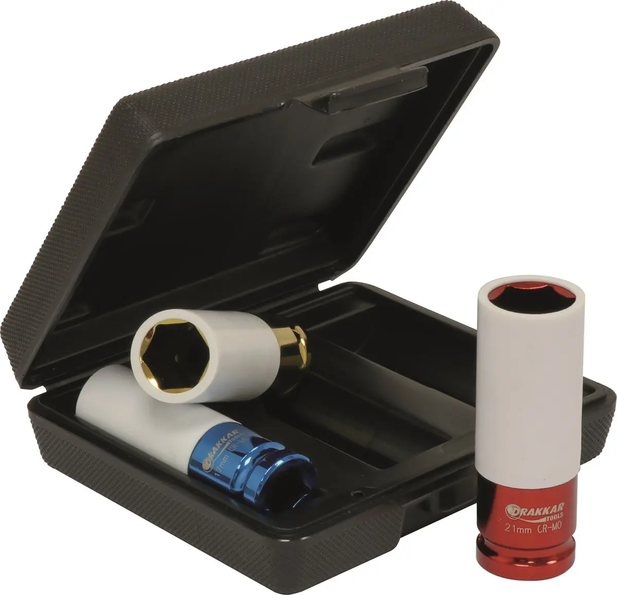 DRAKKAR – Douilles à chocs gainées 1/2" pour jante alu – coffret de 3 pcs – 15609