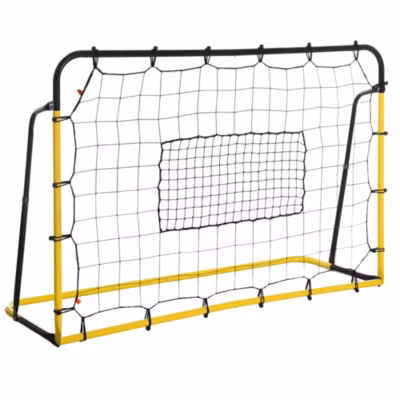 Filet de rebond de football – rebondisseur de football angle réglable – dim. 184L x 123H cm – jaune noir