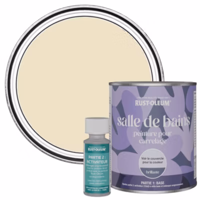 Peinture Beige pour carrelage de Salle de Bain, Brillante – RUST-OLEUM – Plume 750ml