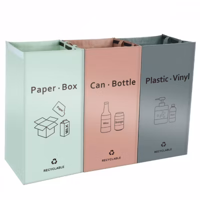 Lot de 3 sacs de recyclage réutilisables pour tri sélectif – 160L – Linxor
